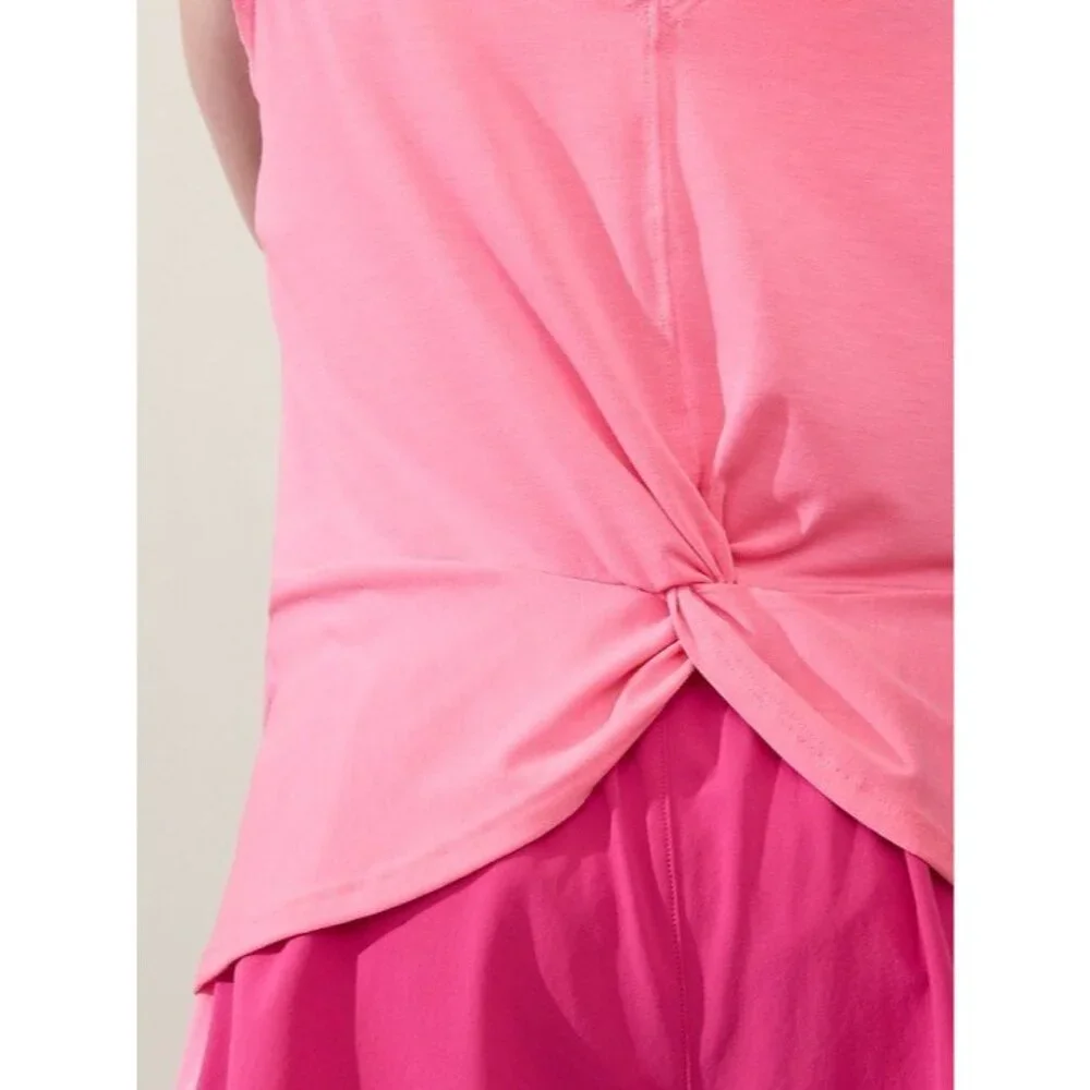 Athleta Girl L 12 With Ease Twist Back Tank  Raphanus Pink Size Large